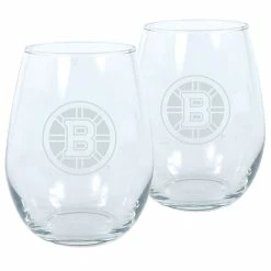 Mustang BOSTON BRUINS 17OZ STEMLESS WINE GLASS SET - 2 PACK