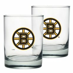 Mustang BOSTON BRUINS 2 PACK ROCK GLASS - ETCHED
