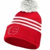 CALGARY FLAMES ADIDAS ADULT NHL 3-STRIPE CUFFED POM TOQUE