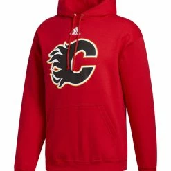 CALGARY FLAMES ADIDAS MEN'S PRIMARY LOGO HOODIE