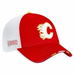 CALGARY FLAMES FANATICS AUTHENTIC PRO 2022 NHL DRAFT STRUCTURED TRUCKER HAT -Atlantic Division Shop CALGARY FLAMES FANATICS AUTHENTIC PRO 2022 NHL DRAFT STRUCTURED TRUCKER HAT