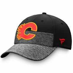 CALGARY FLAMES FANATICS MEN'S AUTHENTIC PRO LOCKER ROOM STRUCTURED STRETCH FLEX HAT