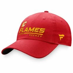 CALGARY FLAMES FANATICS MEN'S AUTHENTIC PRO LOCKER ROOM UNSTRUCTURED ADJUSTABLE HAT