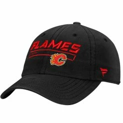 CALGARY FLAMES FANATICS MEN'S RINKSIDE FUNDAMENTAL ADJUSTABLE HAT - BLACK