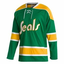 CALIFORNIA GOLDEN SEALS ADIDAS TEAM CLASSICS ADULT GREEN HOCKEY JERSEY