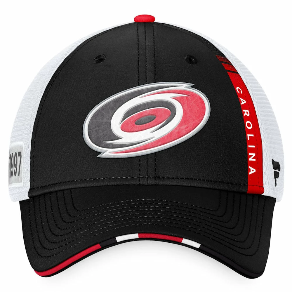CAROLINA HURRICANES FANATICS AUTHENTIC PRO 2022 NHL DRAFT STRUCTURED TRUCKER HAT 2 CAROLINA HURRICANES FANATICS AUTHENTIC PRO 2022 NHL DRAFT STRUCTURED TRUCKER HAT - Image 2
