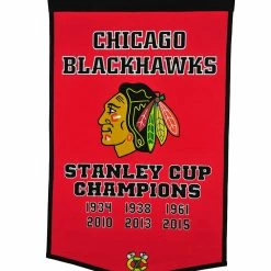 Mustang CHICAGO BLACKHAWKS 24" X 38" DYNASTY STANLEY CUP CHAMPIONS BANNER