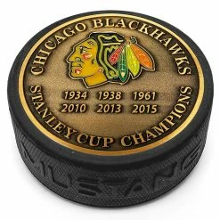 Mustang CHICAGO BLACKHAWKS 6-TIME STANLEY CUP CHAMPIONS MEDALLION COLLECTION PUCK