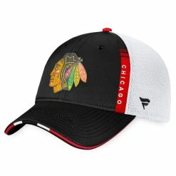 CHICAGO BLACKHAWKS FANATICS AUTHENTIC PRO 2022 NHL DRAFT STRUCTURED TRUCKER HAT