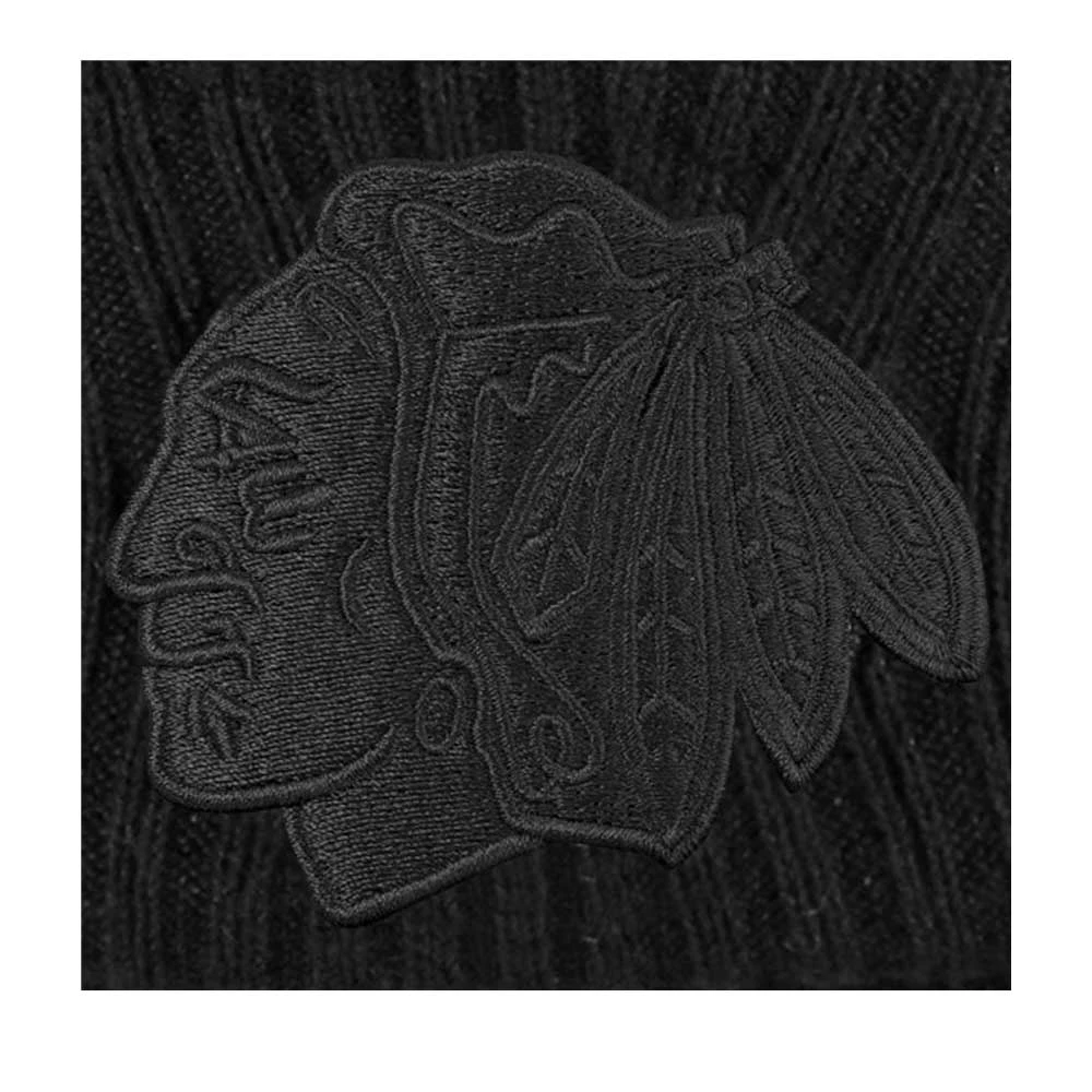 CHICAGO BLACKHAWKS FANATICS MEN'S AUTHENTIC PRO BLACK ICE BEANIE CUFF TOQUE 3 CHICAGO BLACKHAWKS FANATICS MEN'S AUTHENTIC PRO BLACK ICE BEANIE CUFF TOQUE - Image 3