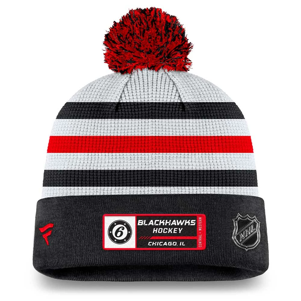CHICAGO BLACKHAWKS FANATICS MEN'S AUTHENTIC PRO DRAFT CUFFED KNIT POM TOQUE 2 CHICAGO BLACKHAWKS FANATICS MEN'S AUTHENTIC PRO DRAFT CUFFED KNIT POM TOQUE - Image 2