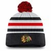 CHICAGO BLACKHAWKS FANATICS MEN'S AUTHENTIC PRO DRAFT CUFFED KNIT POM TOQUE