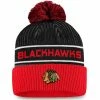 CHICAGO BLACKHAWKS FANATICS MEN'S AUTHENTIC PRO LOCKER ROOM BEANIE CUFF POM TOQUE