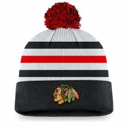 CHICAGO BLACKHAWKS FANATICS MEN'S AUTHENTIC PRO DRAFT CUFF POM KNIT TOQUE