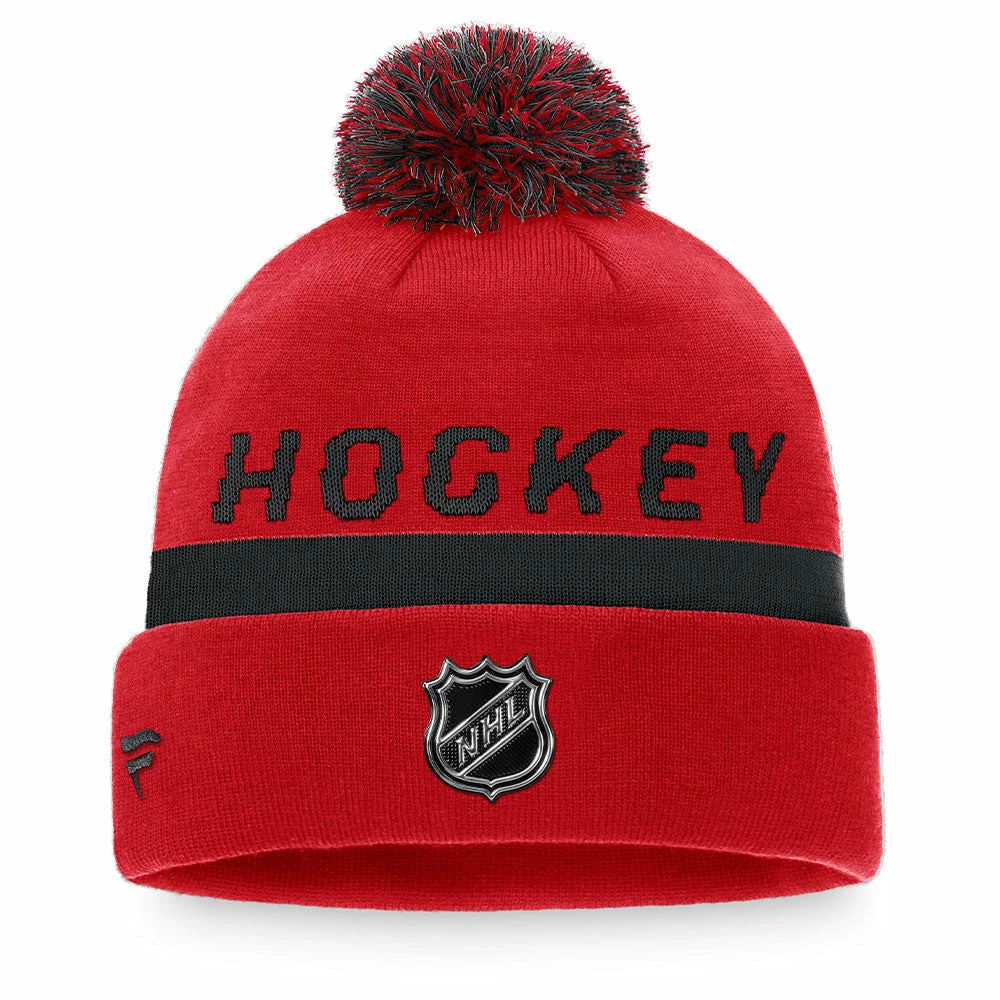 CHICAGO BLACKHAWKS FANATICS MEN'S AUTHENTIC PRO LOCKER ROOM BEANIE CUFF POM TOQUE 2 CHICAGO BLACKHAWKS FANATICS MEN'S AUTHENTIC PRO LOCKER ROOM BEANIE CUFF POM TOQUE - Image 2