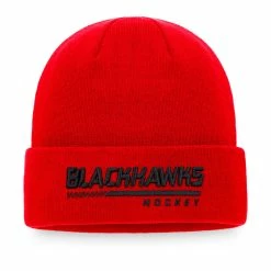 CHICAGO BLACKHAWKS FANATICS MEN'S AUTHENTIC PRO LOCKER ROOM CUFF BEANIE TOQUE