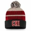 CHICAGO BLACKHAWKS FANATICS MEN'S TRUE CLASSICS BEANIE CUFF POM TOQUE
