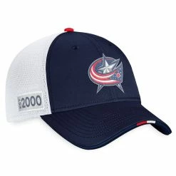 COLUMBUS BLUE JACKETS FANATICS AUTHENTIC PRO 2022 NHL DRAFT STRUCTURED TRUCKER HAT -Atlantic Division Shop COLUMBUS BLUE JACKETS FANATICS AUTHENTIC PRO 2022 NHL DRAFT STRUCTURED TRUCKER HAT TWO
