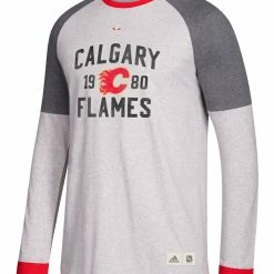 CALGARY FLAMES ADIDAS MEN'S LONGSLEEVE CREW SHIRT