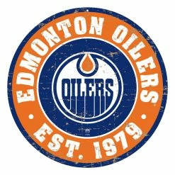 Mustang EDMONTON OILERS DISTRESSED WALL SIGN