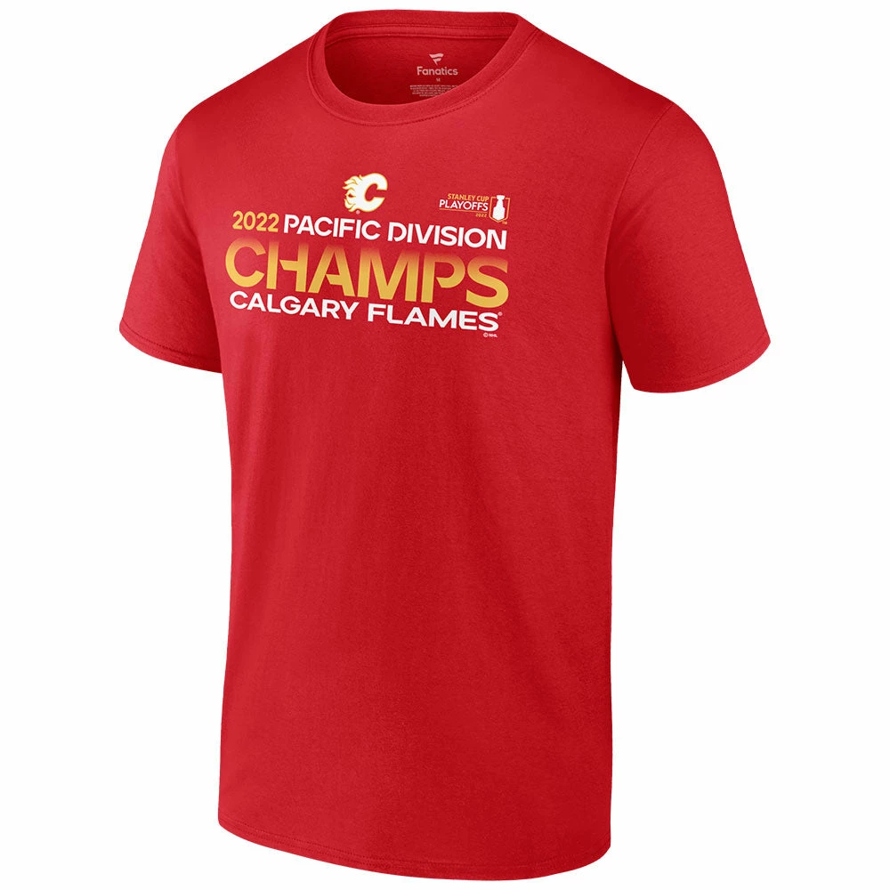 FANATICS CALGARY FLAMES 2022 PACIFIC DIVISION CHAMPIONS T SHIRT 1 FANATICS CALGARY FLAMES 2022 PACIFIC DIVISION CHAMPIONS T SHIRT