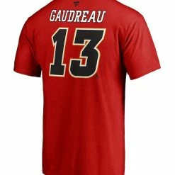 JOHNNY GAUDREAU CALGARY FLAMES FANATICS MEN'S NAME AND NUMBER T SHIRT