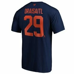 LEON DRAISAITL EDMONTON OILERS FANATICS ADULT NAME AND NUMBER T SHIRT - THIRD