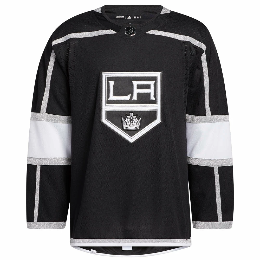 LOS ANGELES KINGS ADIDAS ADIZERO PRIMEGREEN AUTHENTIC BLACK HOME JERSEY 1 LOS ANGELES KINGS ADIDAS ADIZERO PRIMEGREEN AUTHENTIC BLACK HOME JERSEY