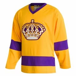 LOS ANGELES KINGS ADIDAS TEAM CLASSICS ADULT YELLOW HOCKEY JERSEY