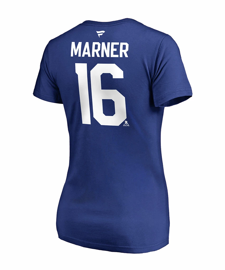 MITCH MARNER TORONTO MAPLE LEAFS FANATICS WOMEN'S NAME AND NUMBER T SHIRT 1 MITCH MARNER TORONTO MAPLE LEAFS FANATICS WOMEN'S NAME AND NUMBER T SHIRT