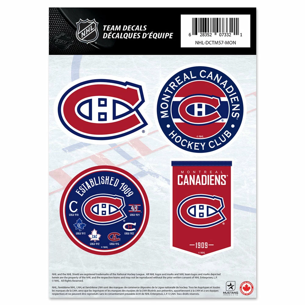 Mustang MONTREAL CANADIENS 5" X 7" MINI DECAL SET 1 Mustang MONTREAL CANADIENS 5" X 7" MINI DECAL SET