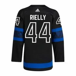 MORGAN RIELLY TORONTO MAPLE LEAFS X DREW HOUSE ADIDAS ADIZERO PRIMEGREEN AUTHENTIC BLACK REVERSIBLE THIRD JERSEY