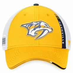 NASHVILLE PREDATORS FANATICS AUTHENTIC PRO 2022 NHL DRAFT STRUCTURED TRUCKER HAT