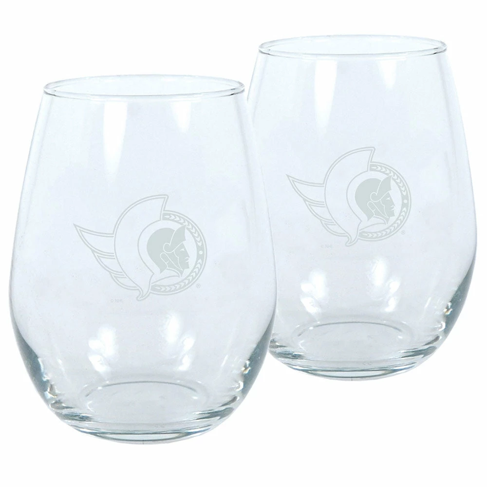 Mustang OTTAWA SENATORS 17OZ STEMLESS WINE GLASS SET - 2 PACK 1 Mustang OTTAWA SENATORS 17OZ STEMLESS WINE GLASS SET - 2 PACK