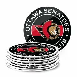 Mustang OTTAWA SENATORS TEAM STRIPE COASTER - 8 PACK