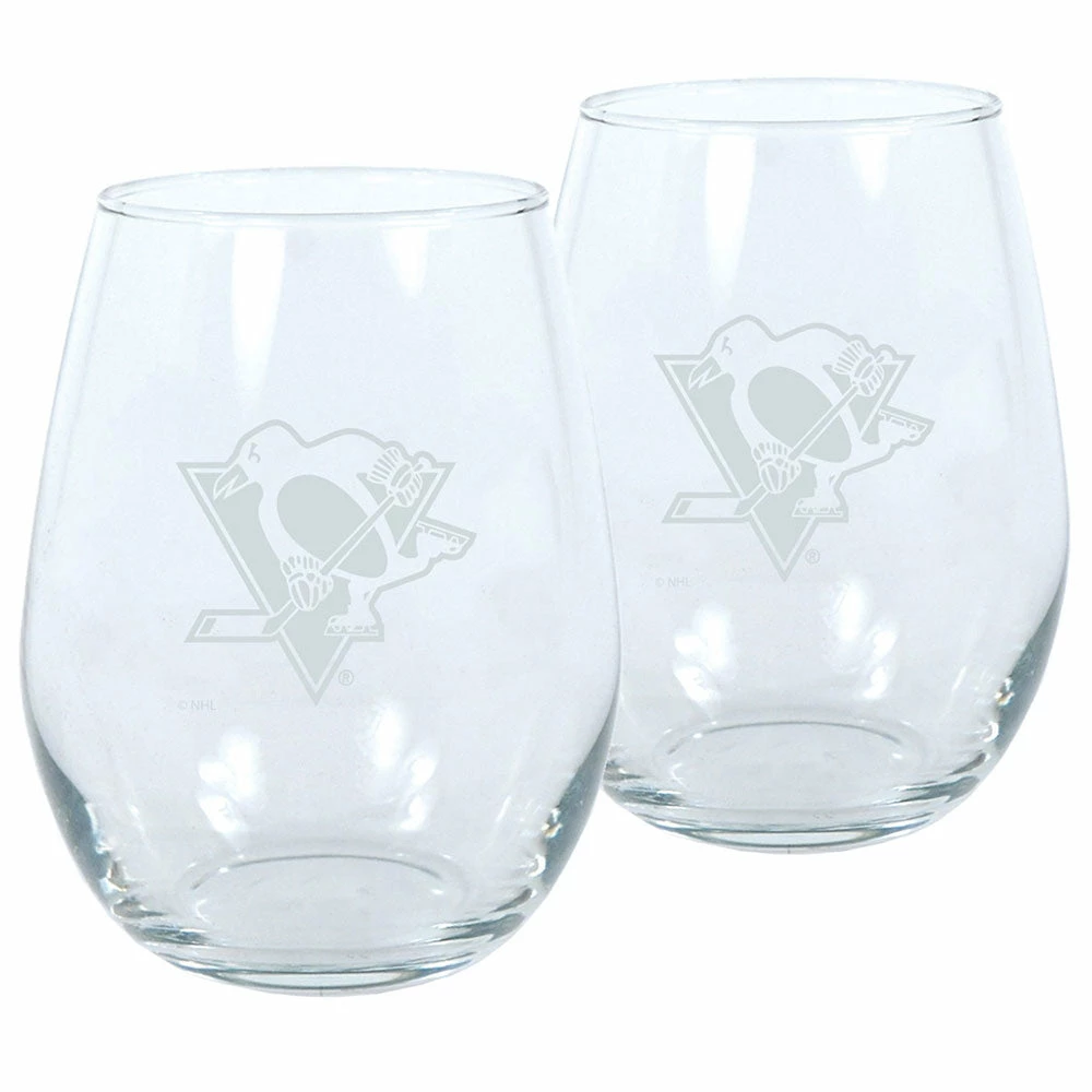 Mustang PITTSBURGH PENGUINS 17OZ STEMLESS WINE GLASS SET - 2 PACK 1 Mustang PITTSBURGH PENGUINS 17OZ STEMLESS WINE GLASS SET - 2 PACK