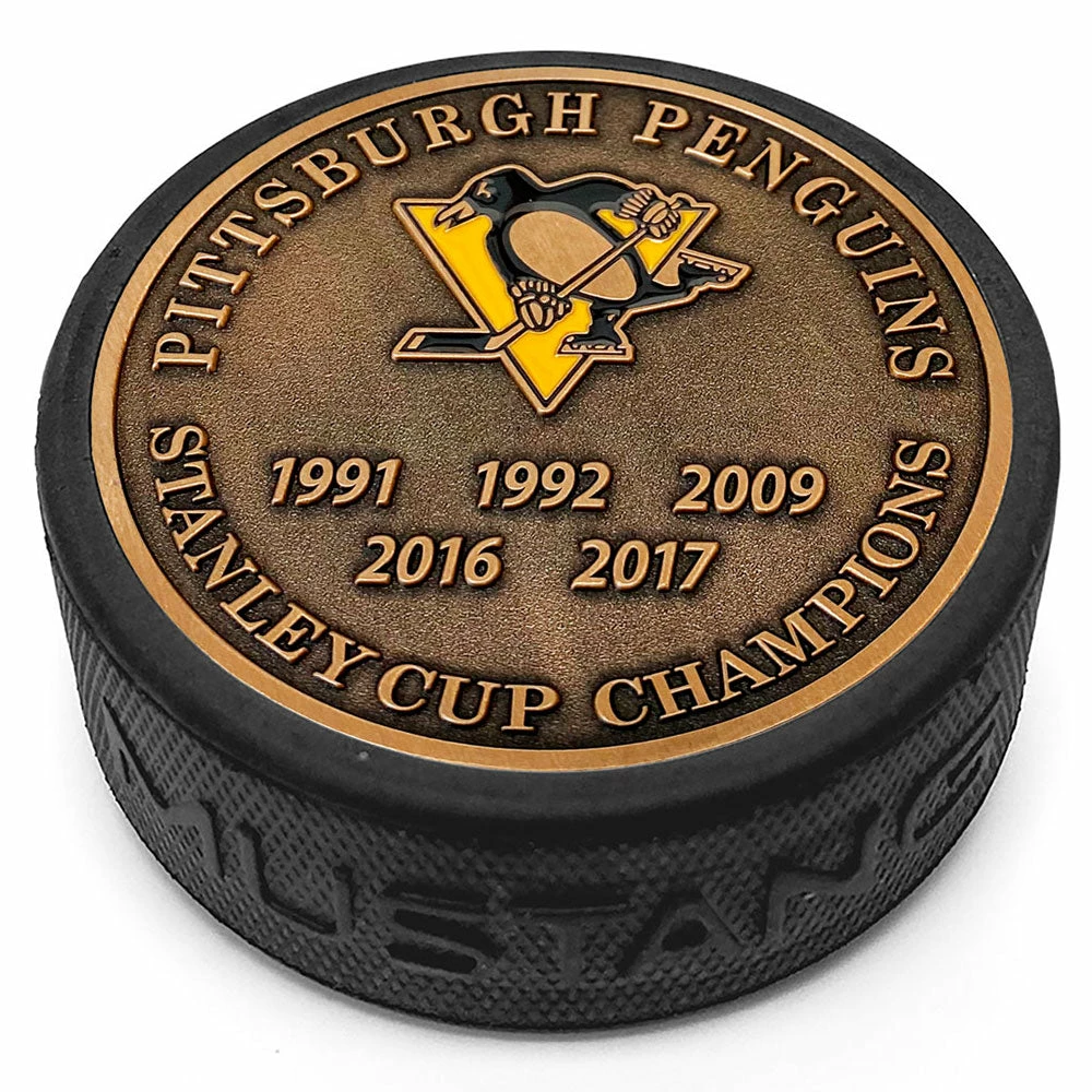 Mustang PITTSBURGH PENGUINS 5-TIME STANLEY CUP CHAMPIONS MEDALLION COLLECTION PUCK 1 Mustang PITTSBURGH PENGUINS 5-TIME STANLEY CUP CHAMPIONS MEDALLION COLLECTION PUCK