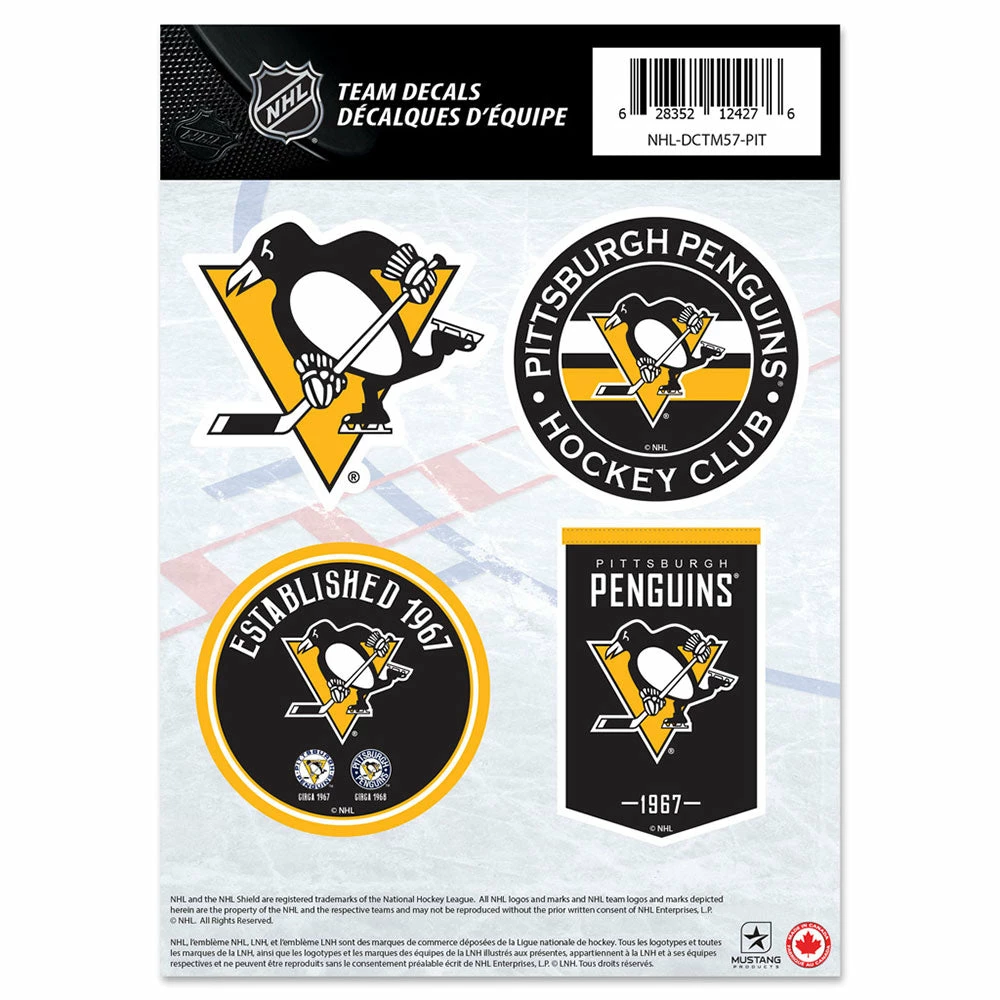 Mustang PITTSBURGH PENGUINS 5" X 7" MINI DECAL SET 1 Mustang PITTSBURGH PENGUINS 5" X 7" MINI DECAL SET