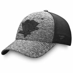 PITTSBURGH PENGUINS FANATICS MEN'S AUTHENTIC PRO BLACK ICE TRAVEL STRETCH MESH HAT