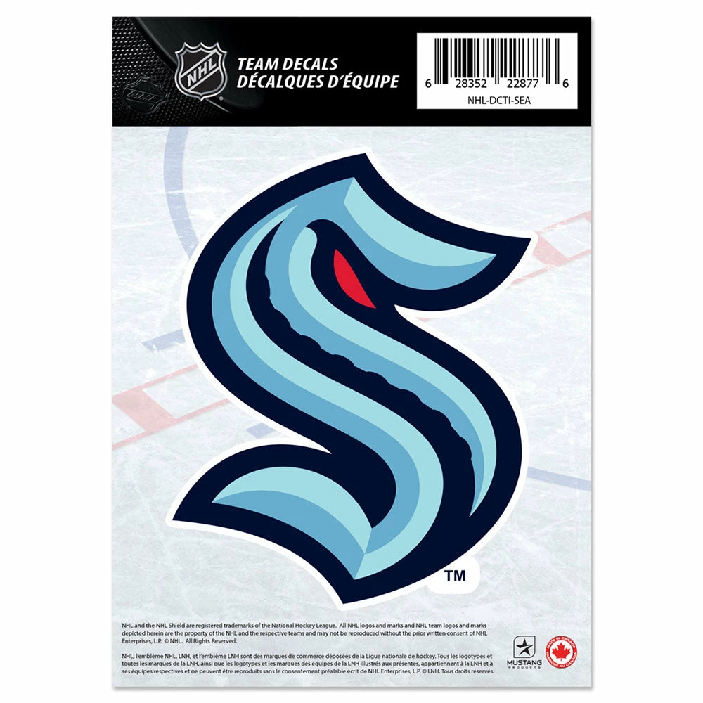 Mustang SEATTLE KRAKEN 5" X 7" PRIMARY LOGO DECAL 1 Mustang SEATTLE KRAKEN 5" X 7" PRIMARY LOGO DECAL