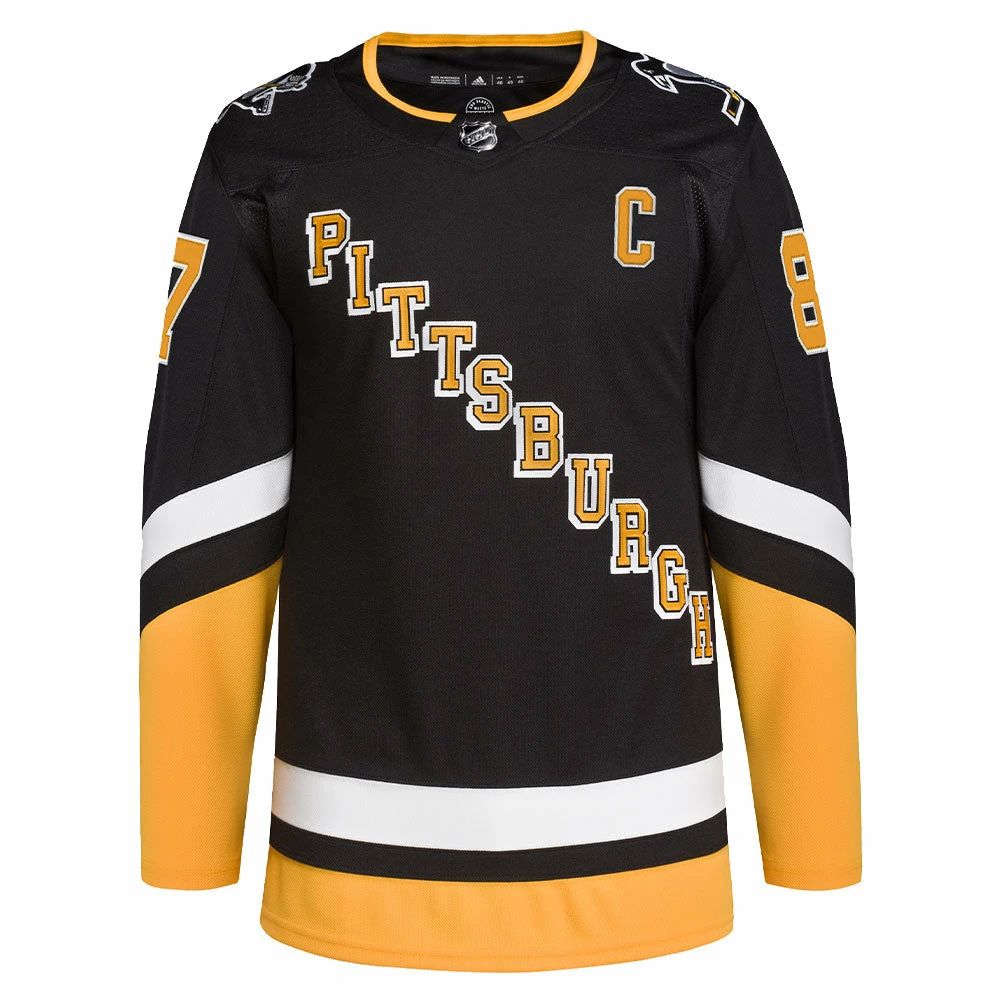 SIDNEY CROSBY PITTSBURGH PENGUINS ADIDAS ADIZERO PRIMEGREEN AUTHENTIC BLACK THIRD JERSEY 2 SIDNEY CROSBY PITTSBURGH PENGUINS ADIDAS ADIZERO PRIMEGREEN AUTHENTIC BLACK THIRD JERSEY - Image 2
