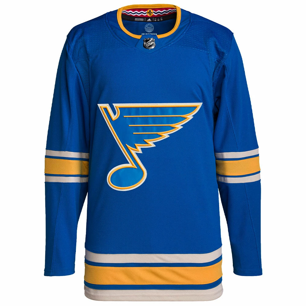 ST. LOUIS BLUES ADIDAS ADIZERO PRIMEGREEN AUTHENTIC BLUE THIRD JERSEY 1 ST. LOUIS BLUES ADIDAS ADIZERO PRIMEGREEN AUTHENTIC BLUE THIRD JERSEY