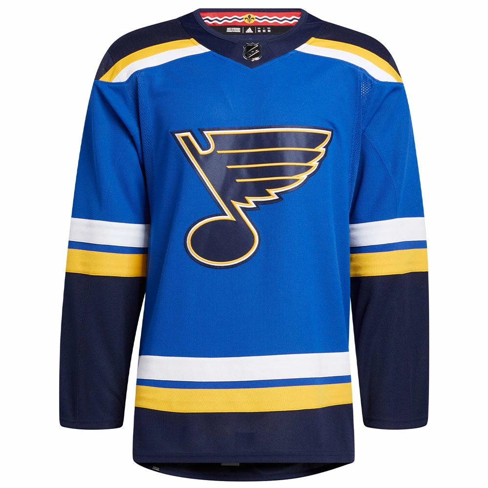 ST. LOUIS BLUES ADIDAS ADIZERO PRIMEGREEN AUTHENTIC BLUE HOME JERSEY 1 ST. LOUIS BLUES ADIDAS ADIZERO PRIMEGREEN AUTHENTIC BLUE HOME JERSEY
