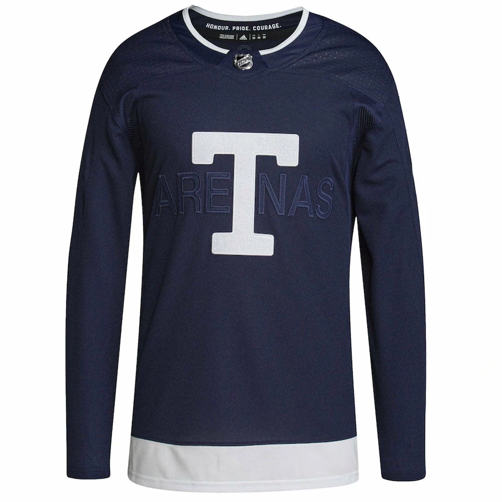 TORONTO MAPLE LEAFS 2022 NHL HERITAGE CLASSIC ADIDAS ADIZERO PRIMEGREEN AUTHENTIC NAVY JERSEY 1 TORONTO MAPLE LEAFS 2022 NHL HERITAGE CLASSIC ADIDAS ADIZERO PRIMEGREEN AUTHENTIC NAVY JERSEY