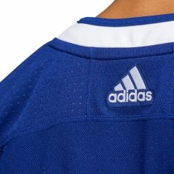 TORONTO MAPLE LEAFS ADIDAS ADIZERO PRIMEGREEN AUTHENTIC BLUE HOME JERSEY -Atlantic Division Shop TORONTO MAPLE LEAFS ADIDAS ADIZERO PRIMEGREEN AUTHENTIC BLUE HOME JERSEY COLLAR