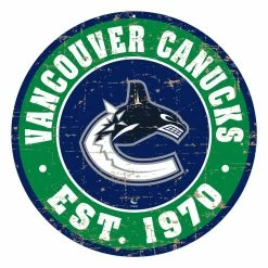 Mustang VANCOUVER CANUCKS DISTRESSED WALL SIGN