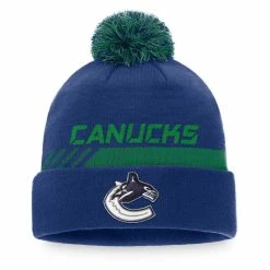 VANCOUVER CANUCKS FANATICS MEN'S AUTHENTIC PRO LOCKER ROOM BEANIE CUFF POM TOQUE
