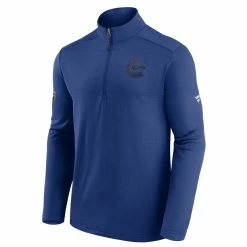 VANCOUVER CANUCKS FANATICS MEN'S AUTHENTIC PRO TRAVEL TRAIN 1/4 ZIP TOP