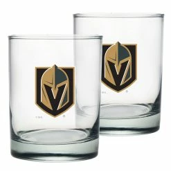 Mustang VEGAS GOLDEN KNIGHTS 2 PACK ROCK GLASS - ETCHED