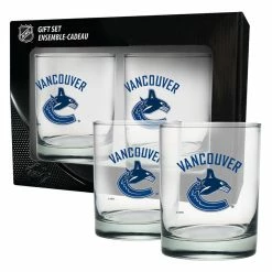 Mustang VANCOUVER CANUCKS 2 PACK ROCK GLASS - ETCHED